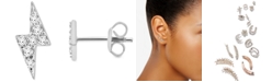 Macy's Diamond Accent Lightning Bolt Single Stud Earring in 14k White Gold